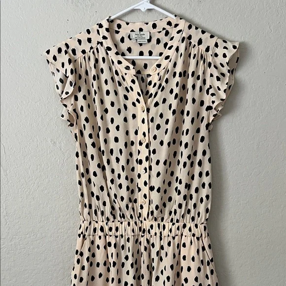 Like New! Kate Spade Leopard Dot Romper Blush/Black in Size 2 - Picture 4 of 14